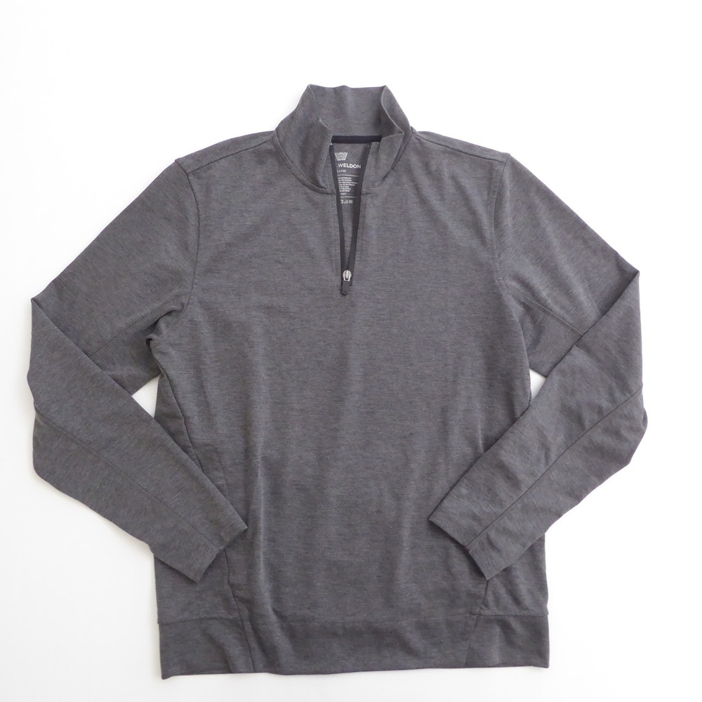 Mack Weldon Mens Atlas Quarter Zip Pullover Gray Long Sleeve Large